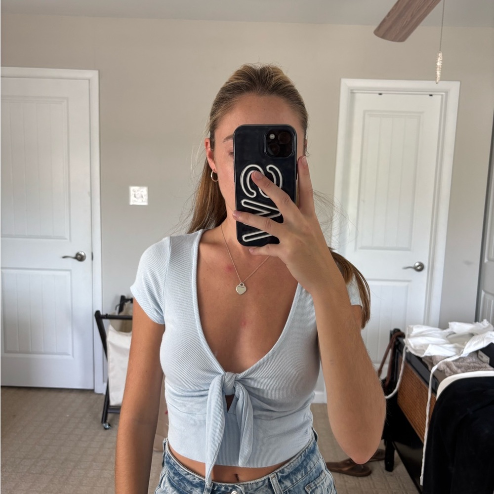 Garage Blue Tie Top